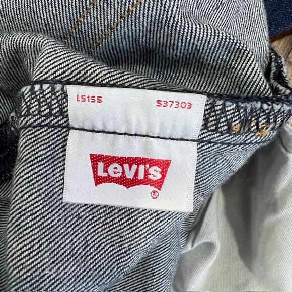 Levi's 501 Button Fly Denim Jeans Mens 46x30 Dark Wash Straight Leg Shrink toFit - Picture 9 of 10